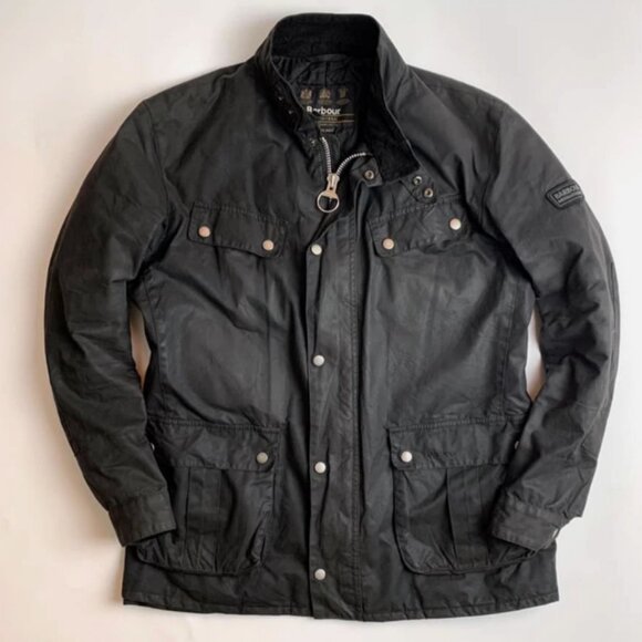 Barbour Tourer DUKE Waxed Motorcycle Style Jacket in Black MSRP$485 British Lux - Picture 12 of 16